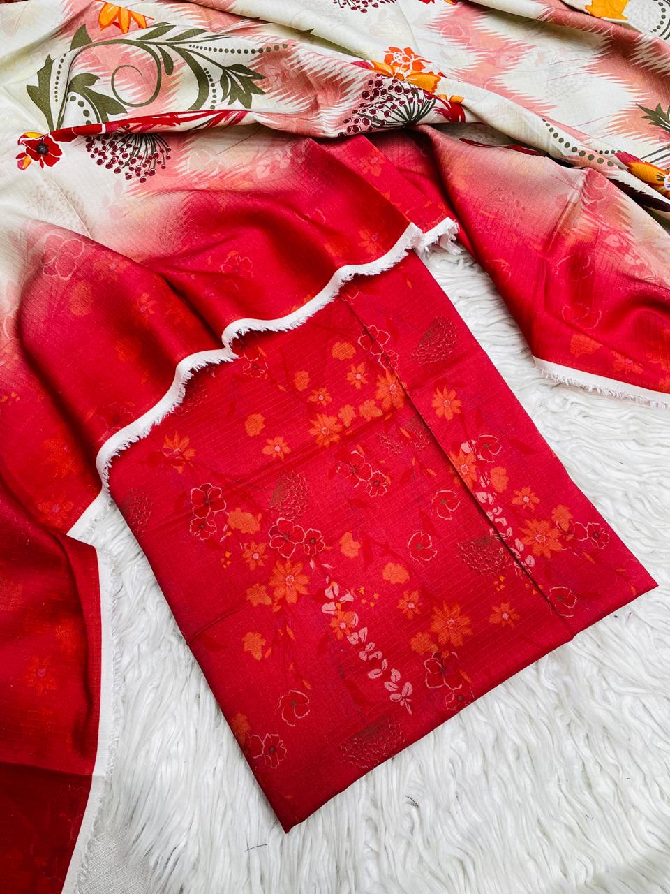 2 PC LINEN BANA DORA AL KARAM KAMEEZ & DUPATTA VOL-3169