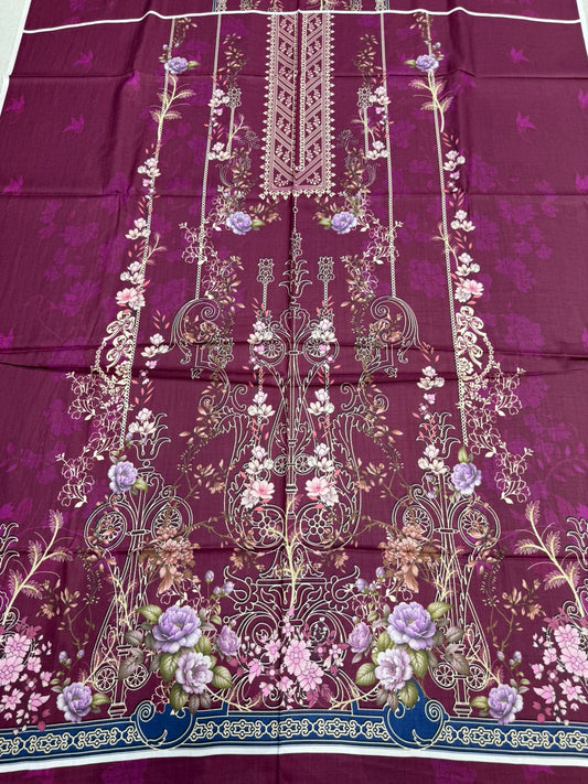 2Pc Linen Kameez & Dupatta Suit - 0081