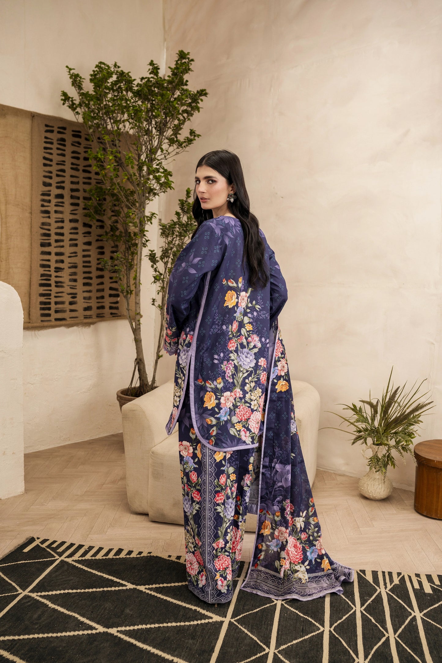 Firdous - Printed - Lawn - 3pc - D122