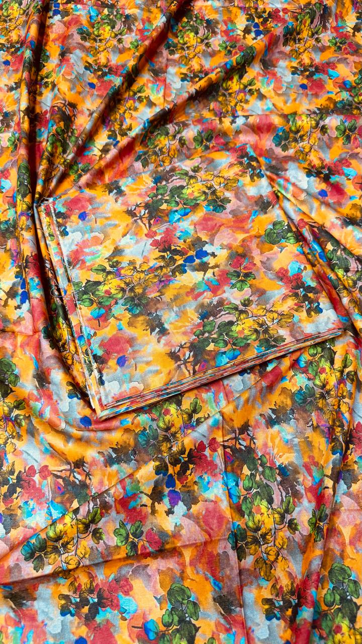 2 PC Shemray Allover Unstitched Suit #32846