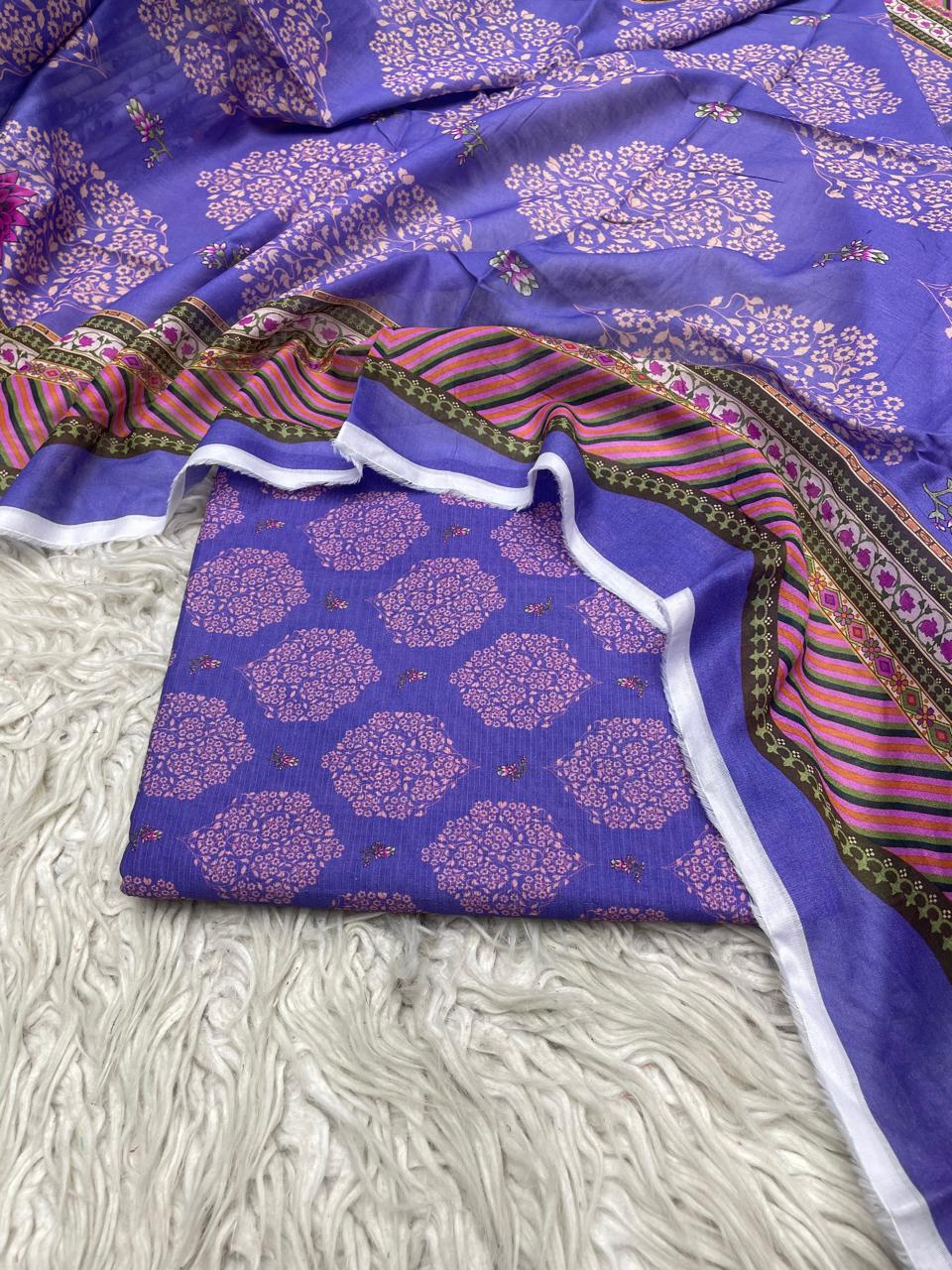 2Pc Stylo Lawn Kameez & Dupatta Printed Suit 02