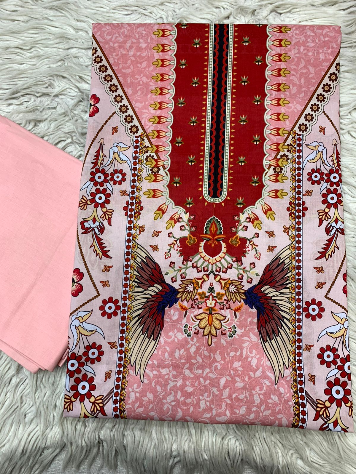 2Pc Bin Noor Fab Lawn Kameez & Dyed Trouser Suit 65
