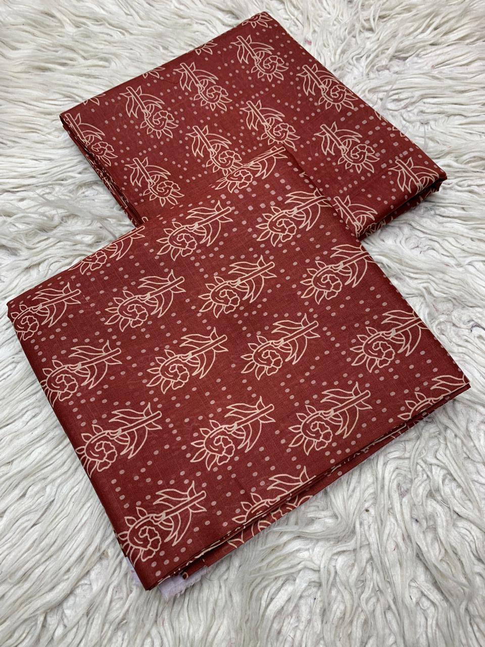 2Pc Supima Cross Slub Lawn Unstitched Suit Vol-36