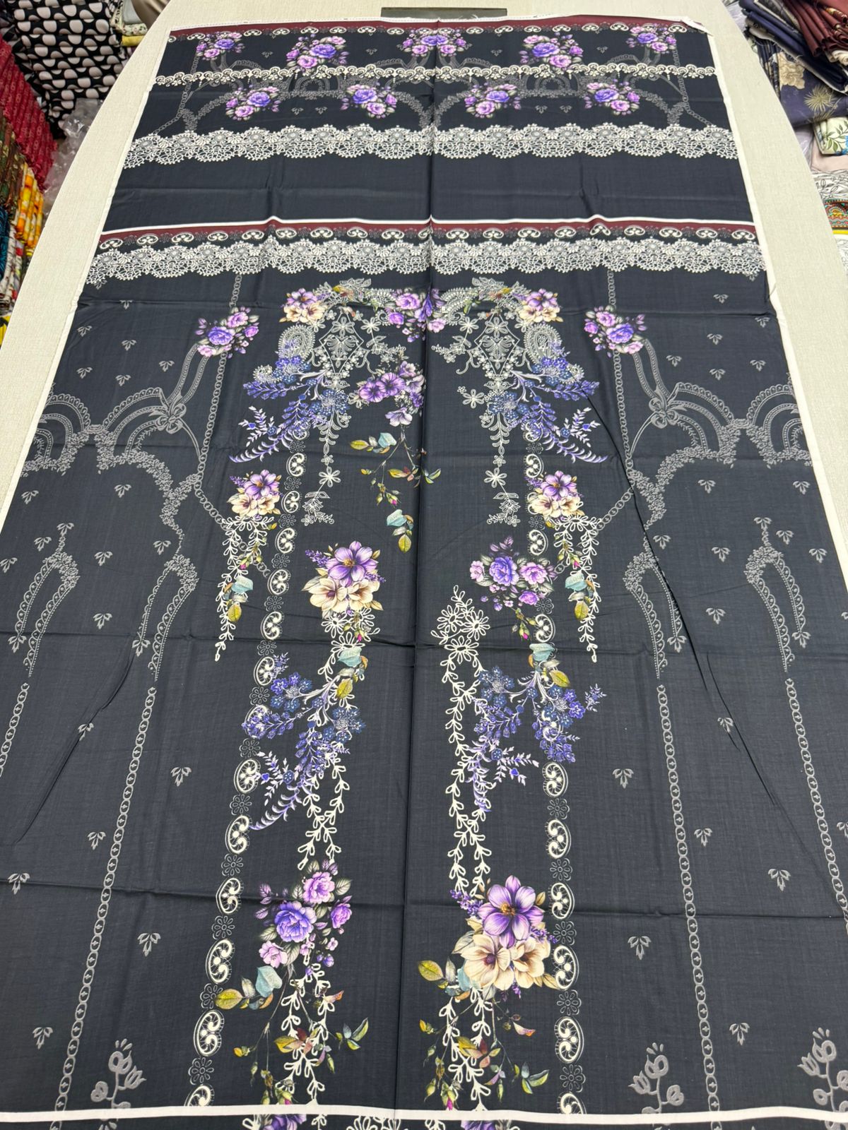 3Pc Linen Unstitched Suit - 0081