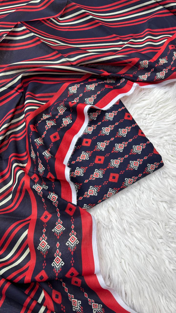 3Pc Lawn Unstitched Suit - #41912