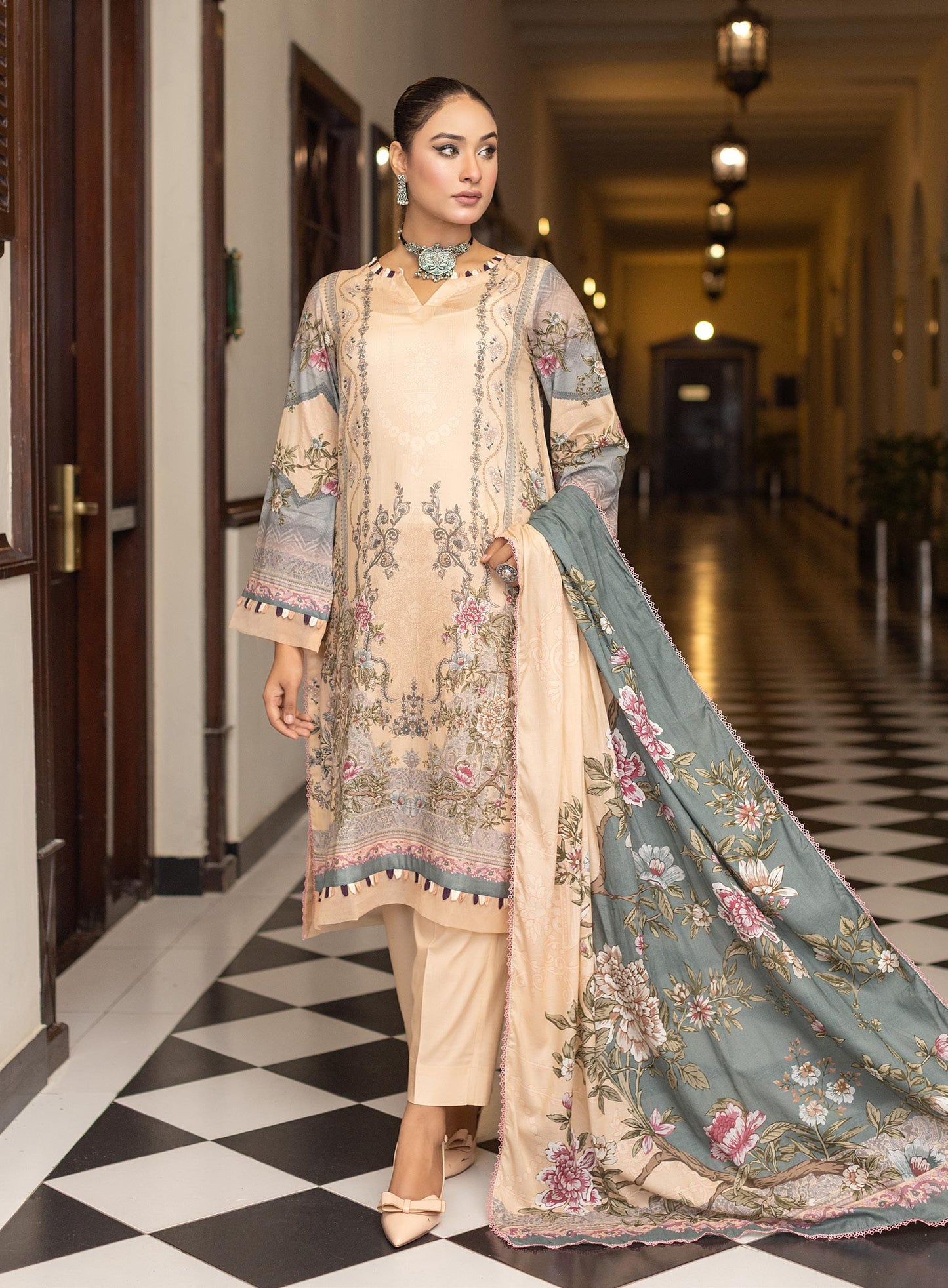 Noura - Printed - Lawn - 3pc - D104