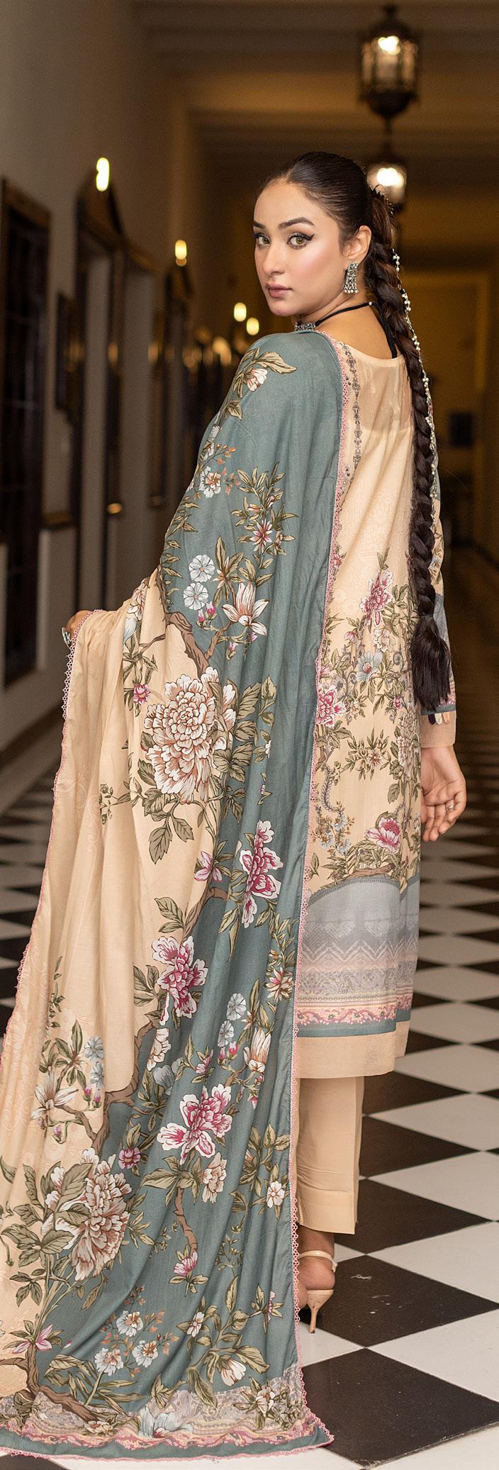 Noura - Printed - Lawn - 3pc - D104