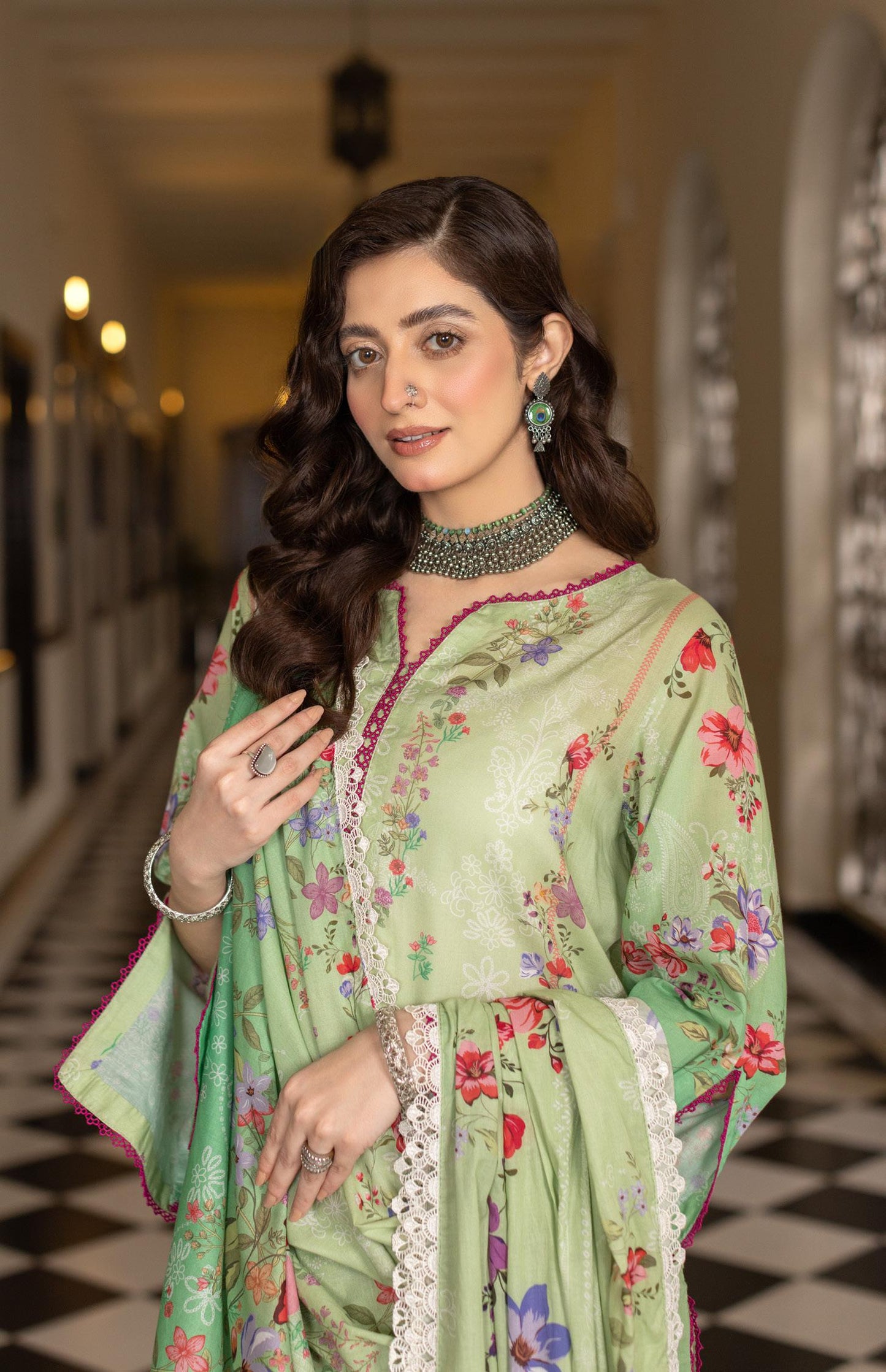 Noura - Printed - Lawn - 3pc - D106