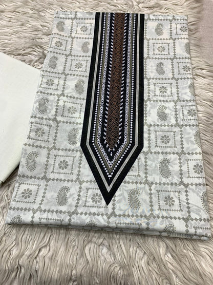 2Pc Bin Noor Fab Lawn Kameez & Dyed Trouser Suit Vol-65