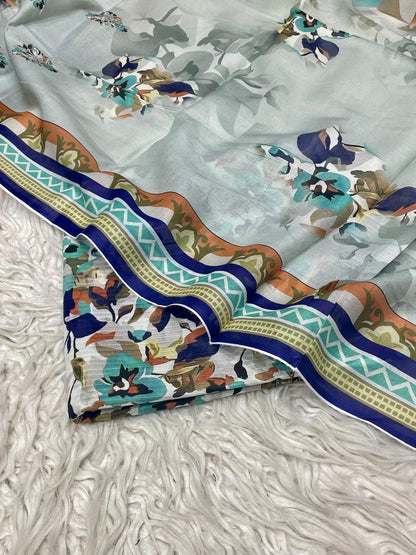 3Pc Sapphire Bana Dora Lawn Suit Vol-0119