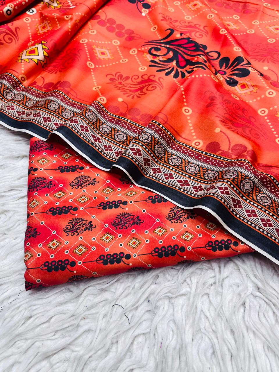 3Pc Crystal Linen Allover Suit Vol-0121