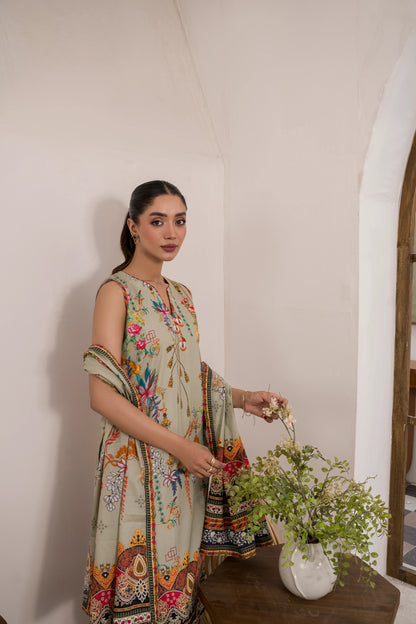 Firdous 2Pc Printed Lawn Unstitched Suit 1054