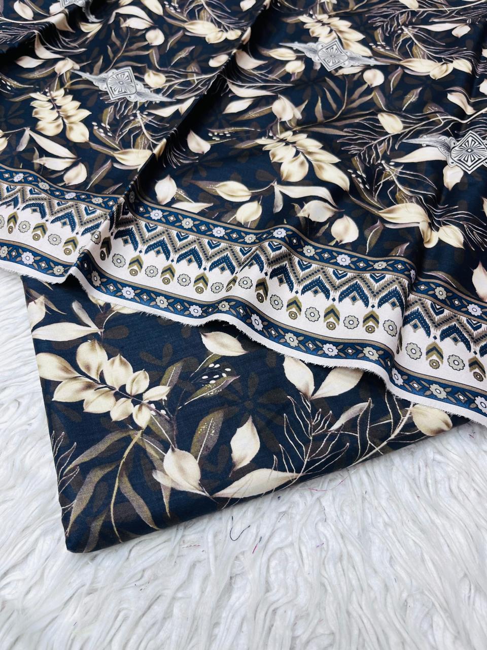 3Pc Crystal Linen Allover Suit Vol-0121