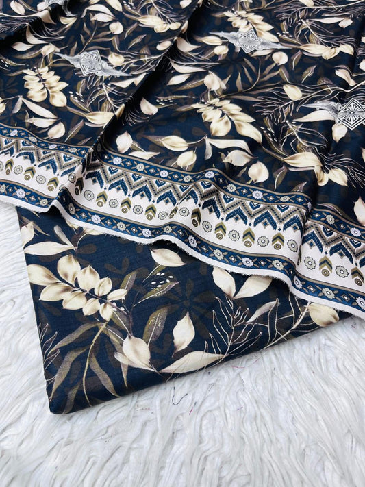 3Pc Crystal Linen Allover Suit Vol-0121