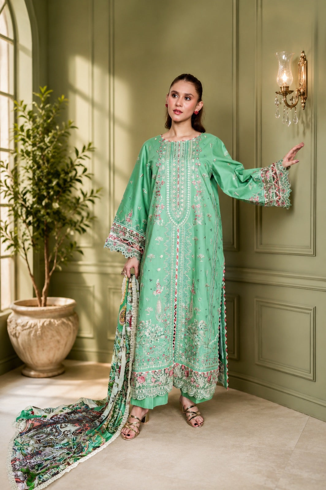 NOURA LUXURY ROYALE EMBROIDERED DRESS  AhmadShafayTextile