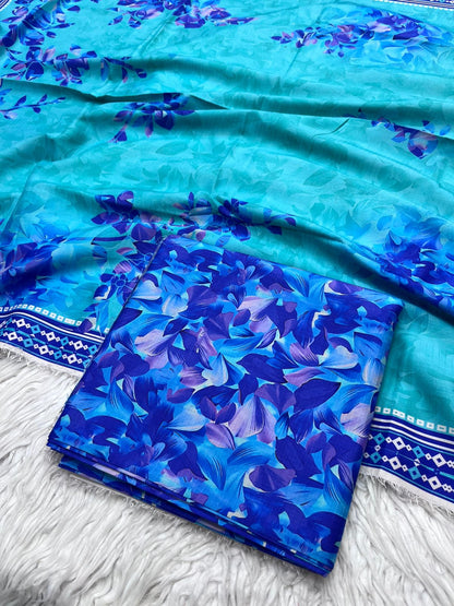 3Pc Karandi Allover Unstitched Suit - 0087