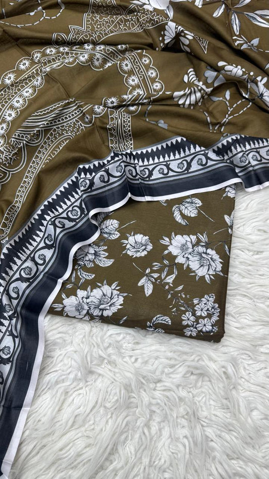 3Pc Lawn Unstitched Suit - #39696