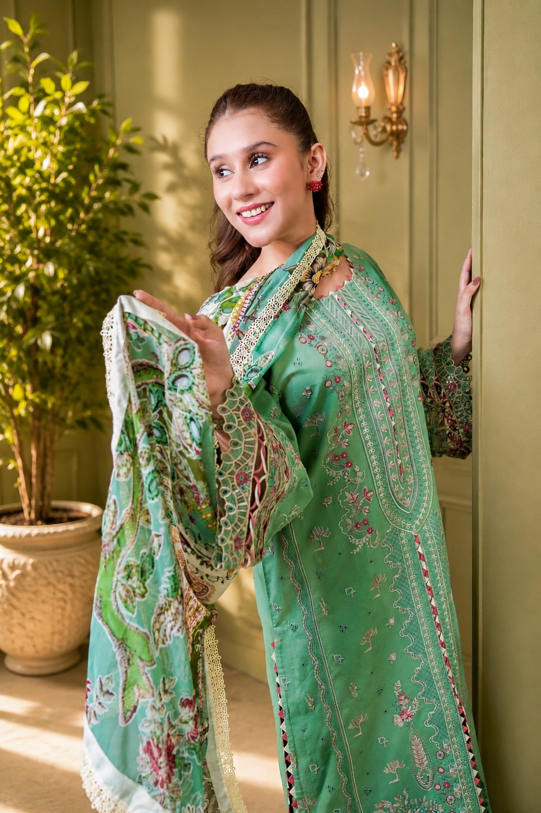 NOURA LUXURY ROYALE EMBROIDERED DRESS