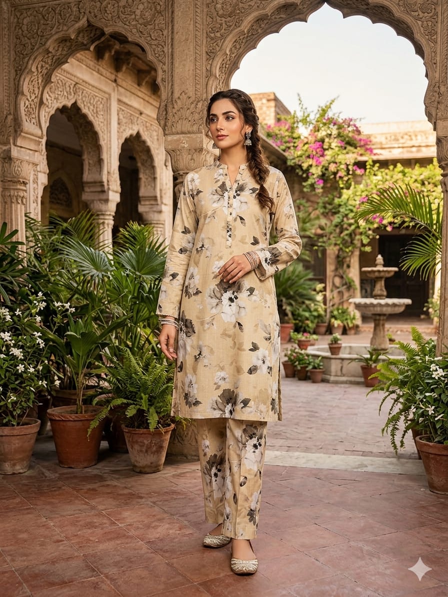 2Pc Same Printed Bana Dora Lawn 47