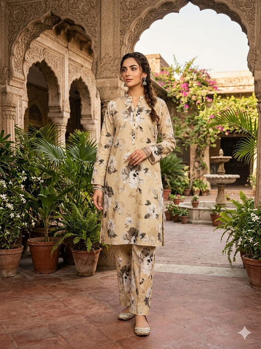 2Pc Same Printed Bana Dora Lawn 47