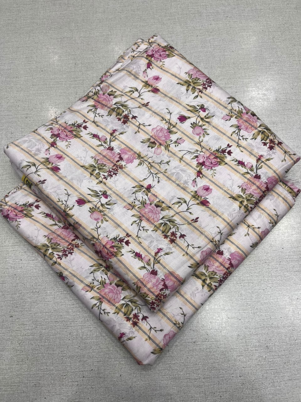 2Pc Zari Linen Same Printed Unstitched Suit 296