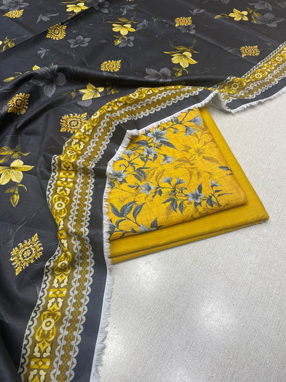 3Pc Slub Khaddar Unstitched Suit 24