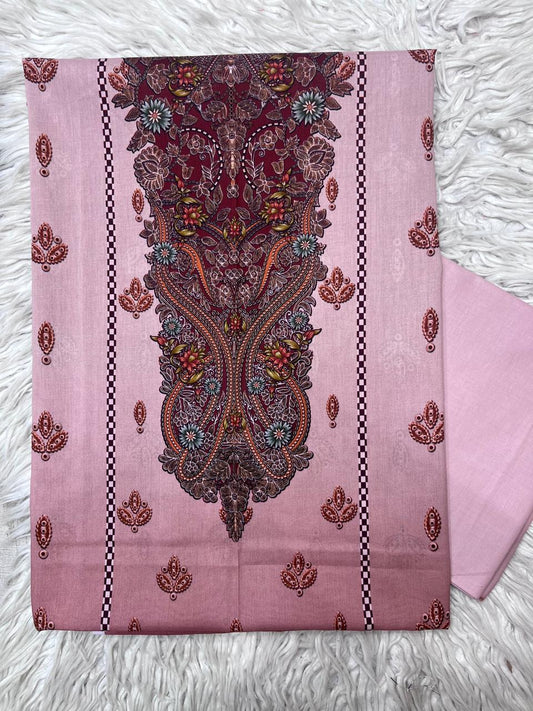2Pc Lawn Kameez & Dyed Trouser Unstitched Suit Vol-38