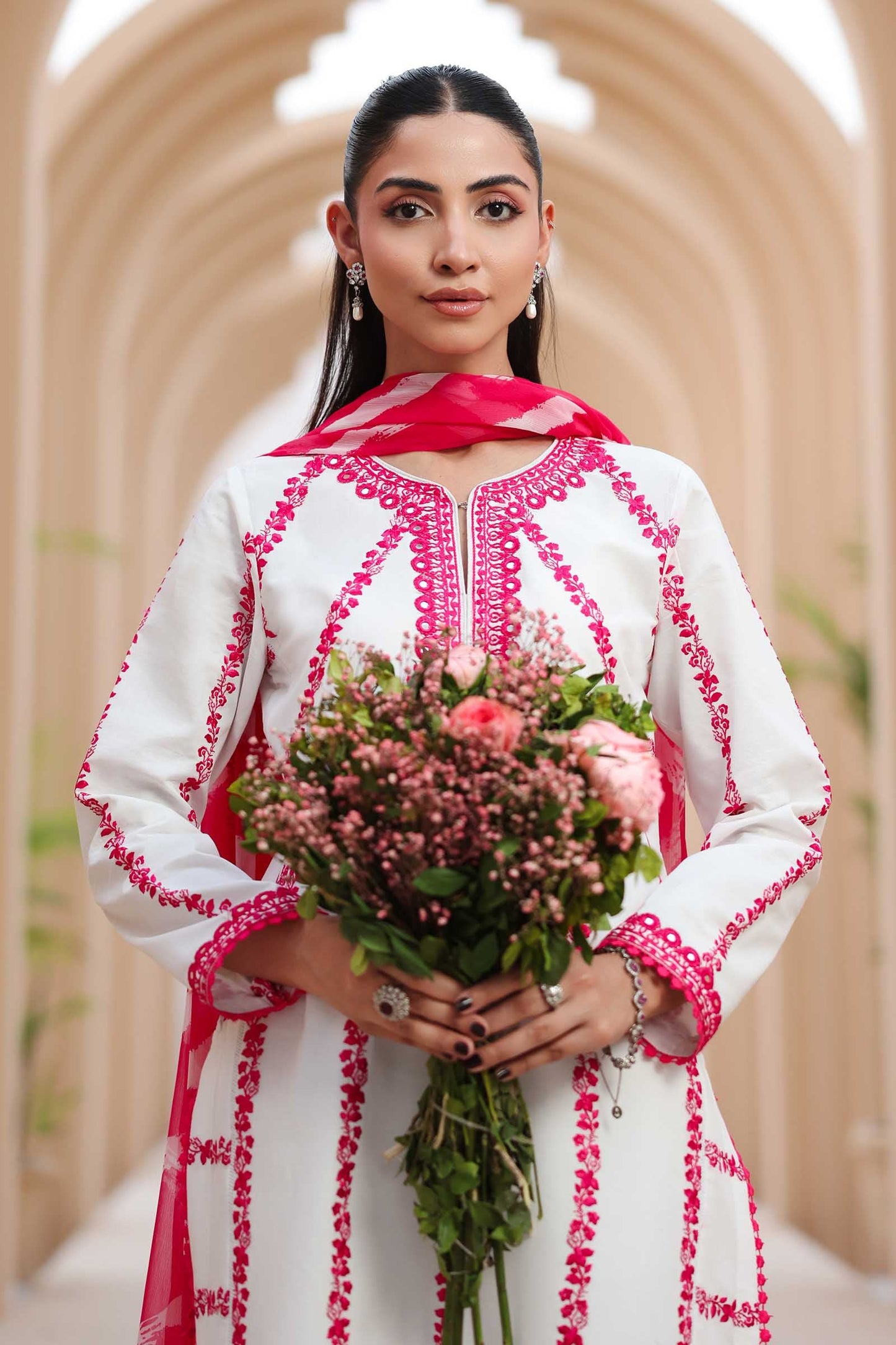 3Piece Embroidered Ricamo Dress