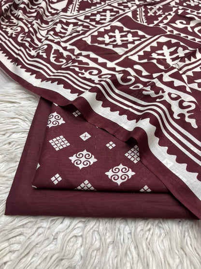 3Pc Lawn Digital Printed Unstitched Suit Vol-0221