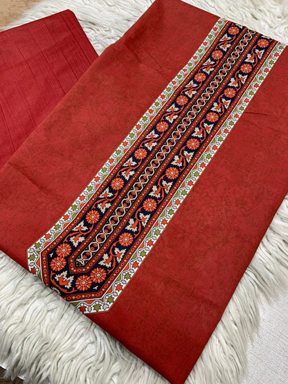 2Pc Bin Noor Fab Lawn Kameez & Dyed Trouser Suit Vol-65
