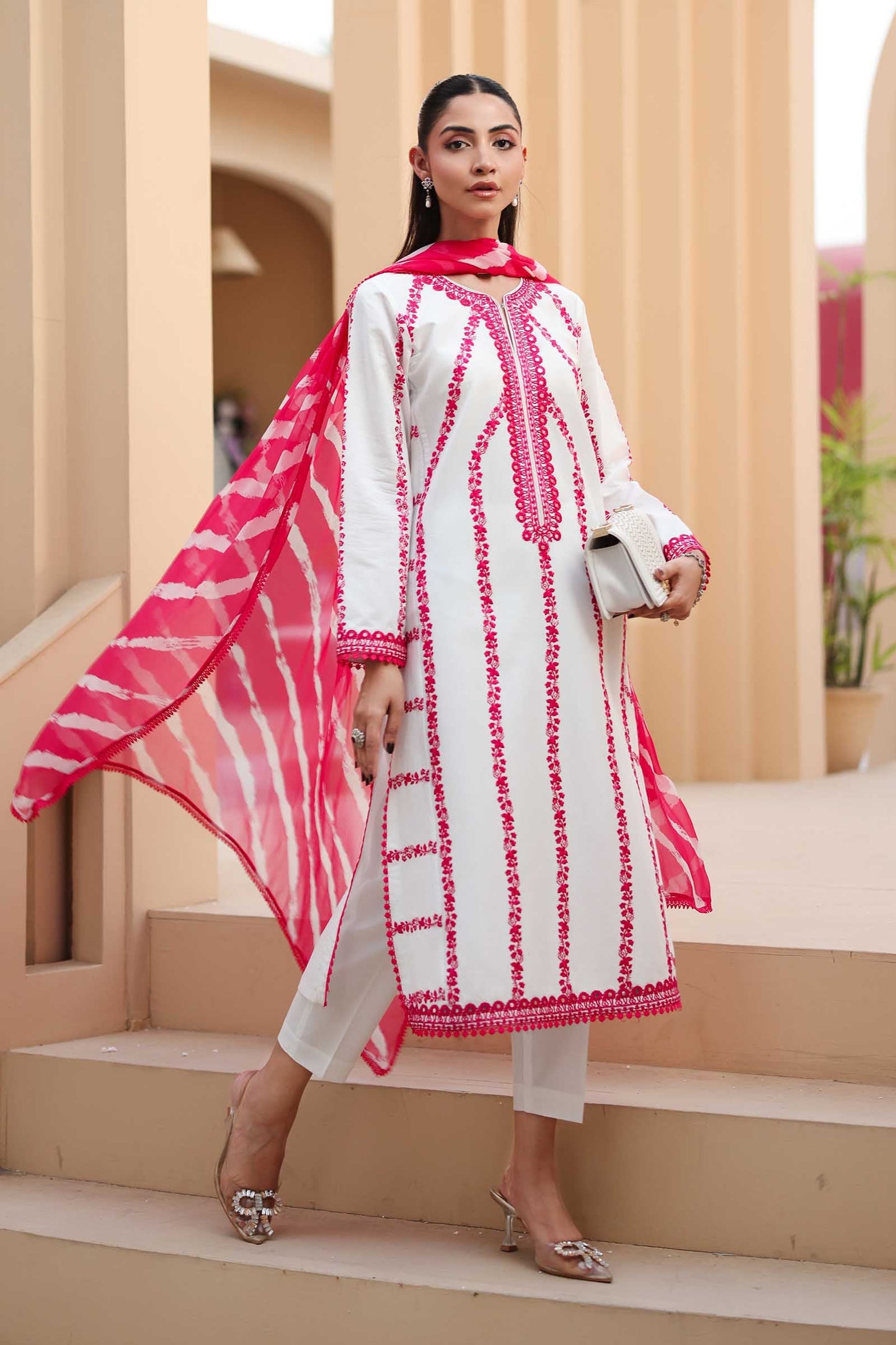 3Piece Embroidered Ricamo Dress