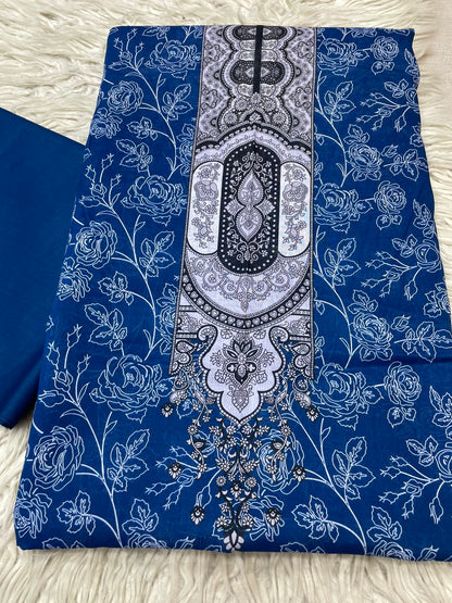 2Pc Bin Noor Fab Lawn Kameez & Dyed Trouser Suit Vol-70