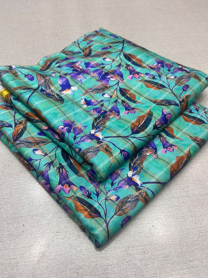 2Pc Zari Linen Same Printed Unstitched Suit 296