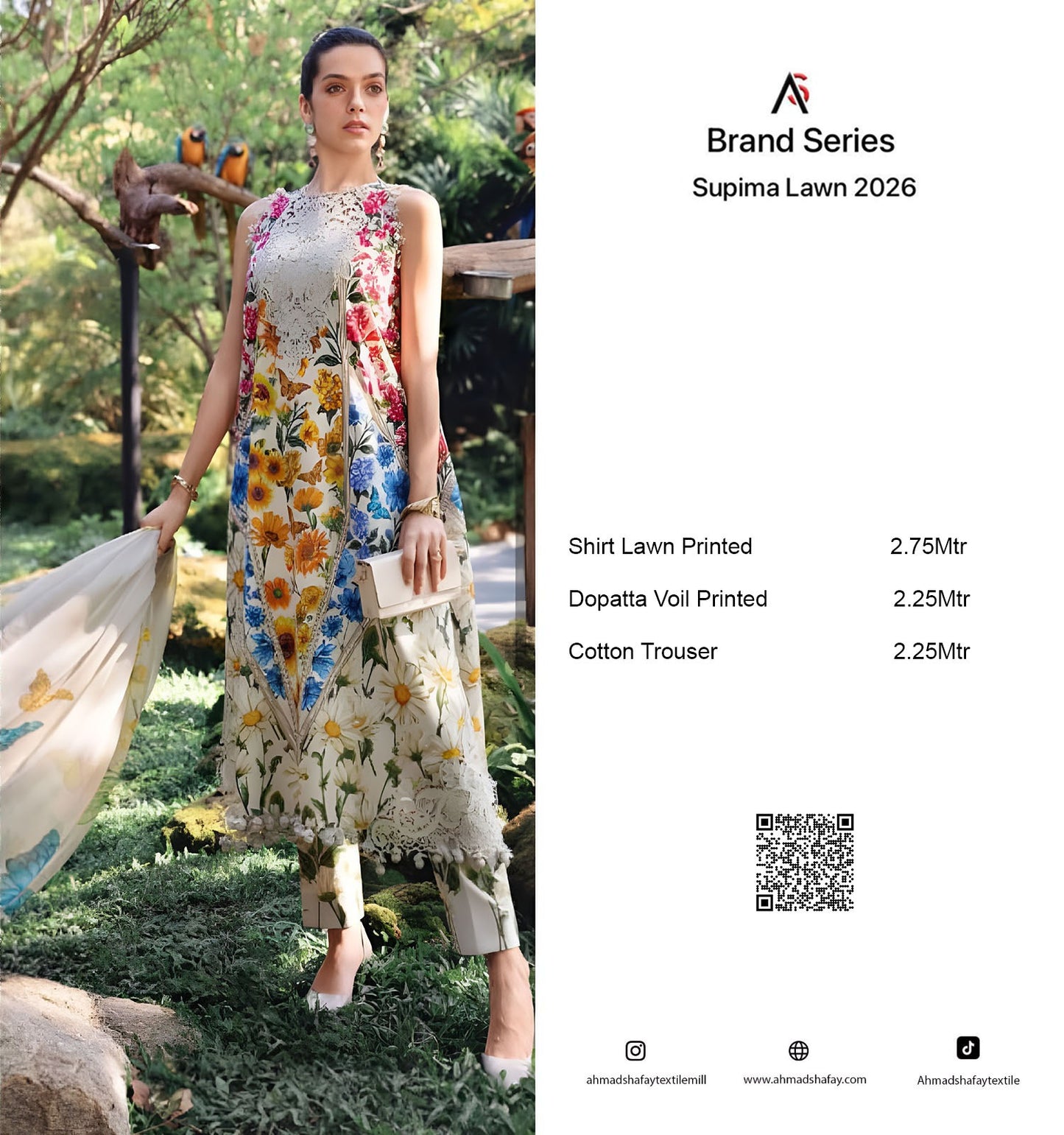 Supima Lawn 3Pc Unstitched Suit Vol-02