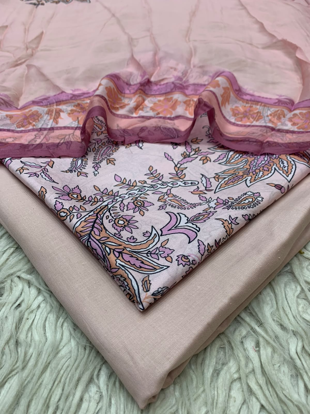 90x88 3Pc Premium Lawn Suit Vol-0020
