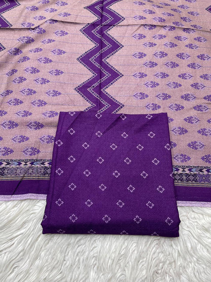 2 PC Dhanak Printed Kameez & Dupatta Unstitched Suit D#34760