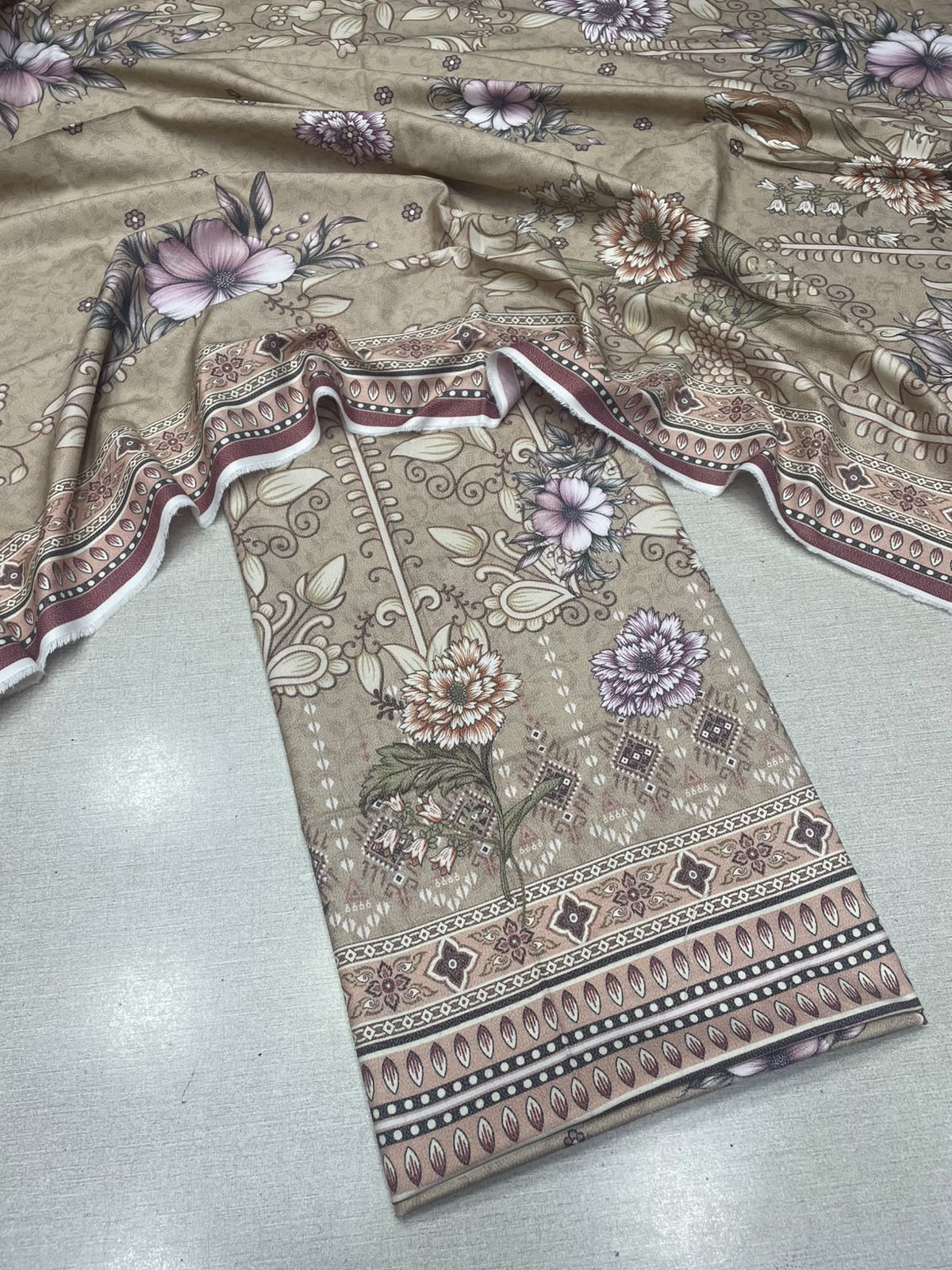 2Pc Dhanak Kameez & Dupatta Unstitched Suit 74