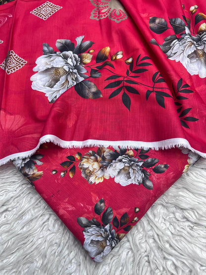 3Pc Slub Khaddar Unstitched Suit Vol-458