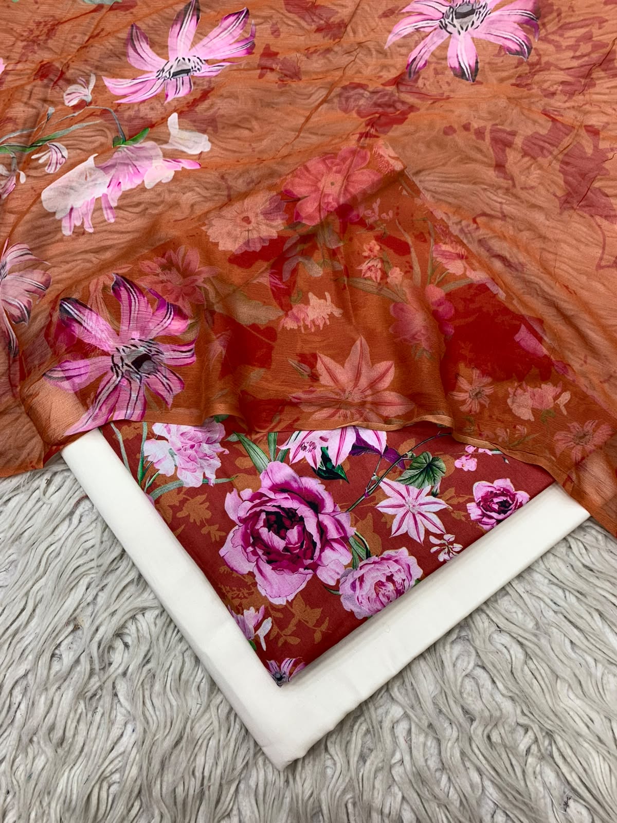 90x88 3Pc Premium Lawn Suit Vol-0020