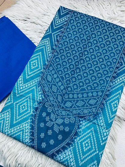 2Pc Sapphire Lawn Shirt & Dyed Trouser Unstitched Suit Vol-0202