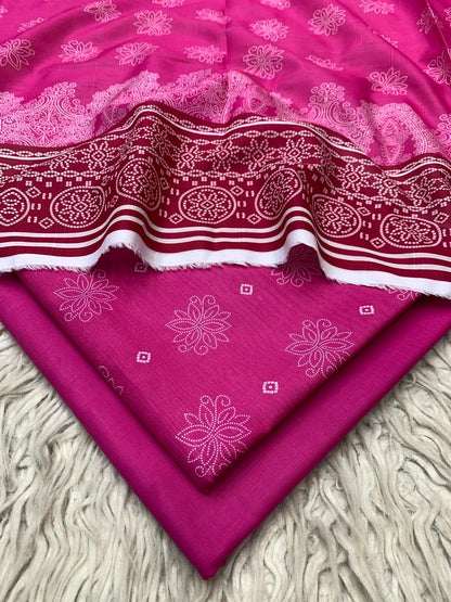 90x88 3Pc Bareeze Lawn Printed Suit Vol-0211