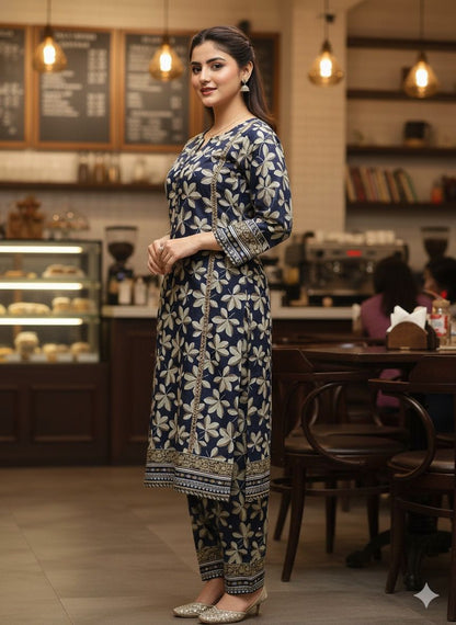 2 PC Cotton Allover Unstitched Suit Vol-1939