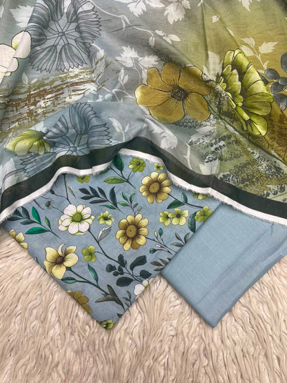 3Pc Lawn Digital Printed Unstitched Suit 15