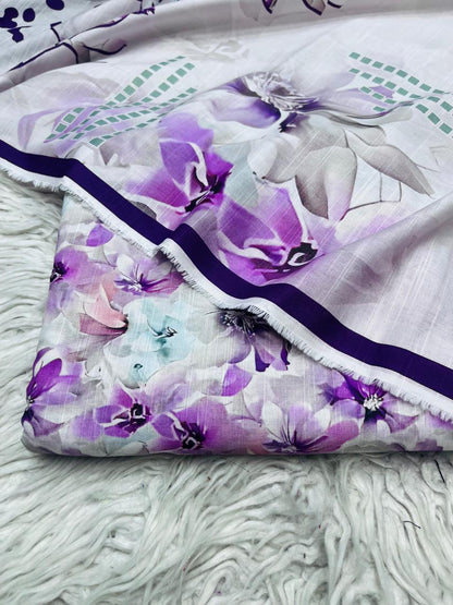 3Pc Slub Khaddar Unstitched Suit Vol-0124