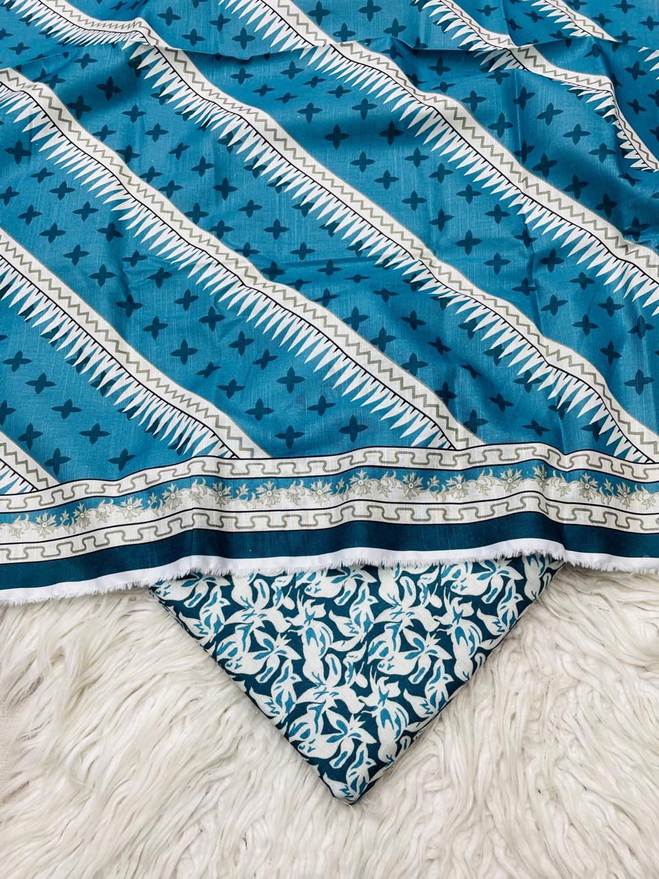 3 PC Slub Khaddar Allover Unstitched Suit Vol-0097