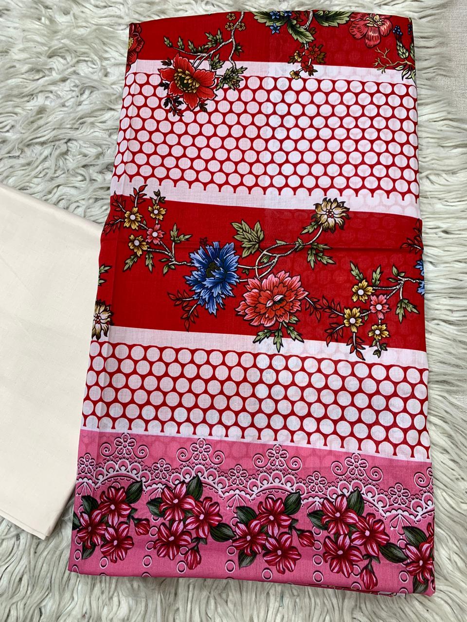 2Pc Printed Lawn Unstitched Suit 1028