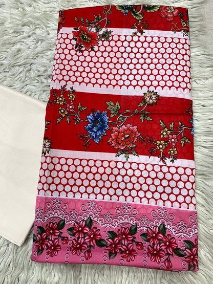 2Pc Printed Lawn Unstitched Suit 1028