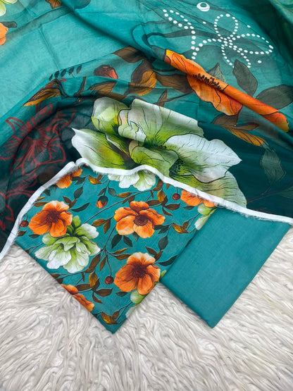 3Pc Lawn Digital Printed Unstitched Suit 15