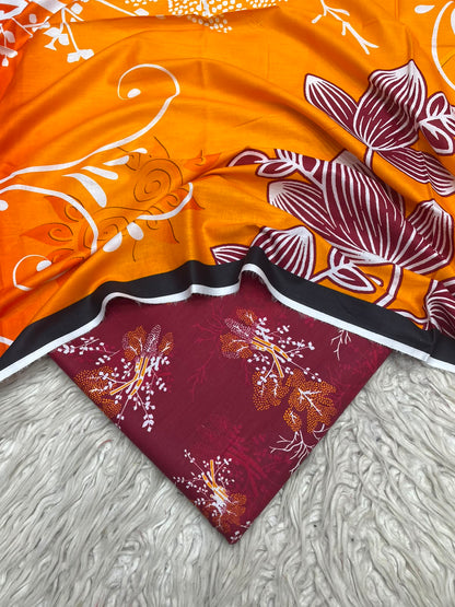 3Pc Same Digital Printed Lawn Suit 487