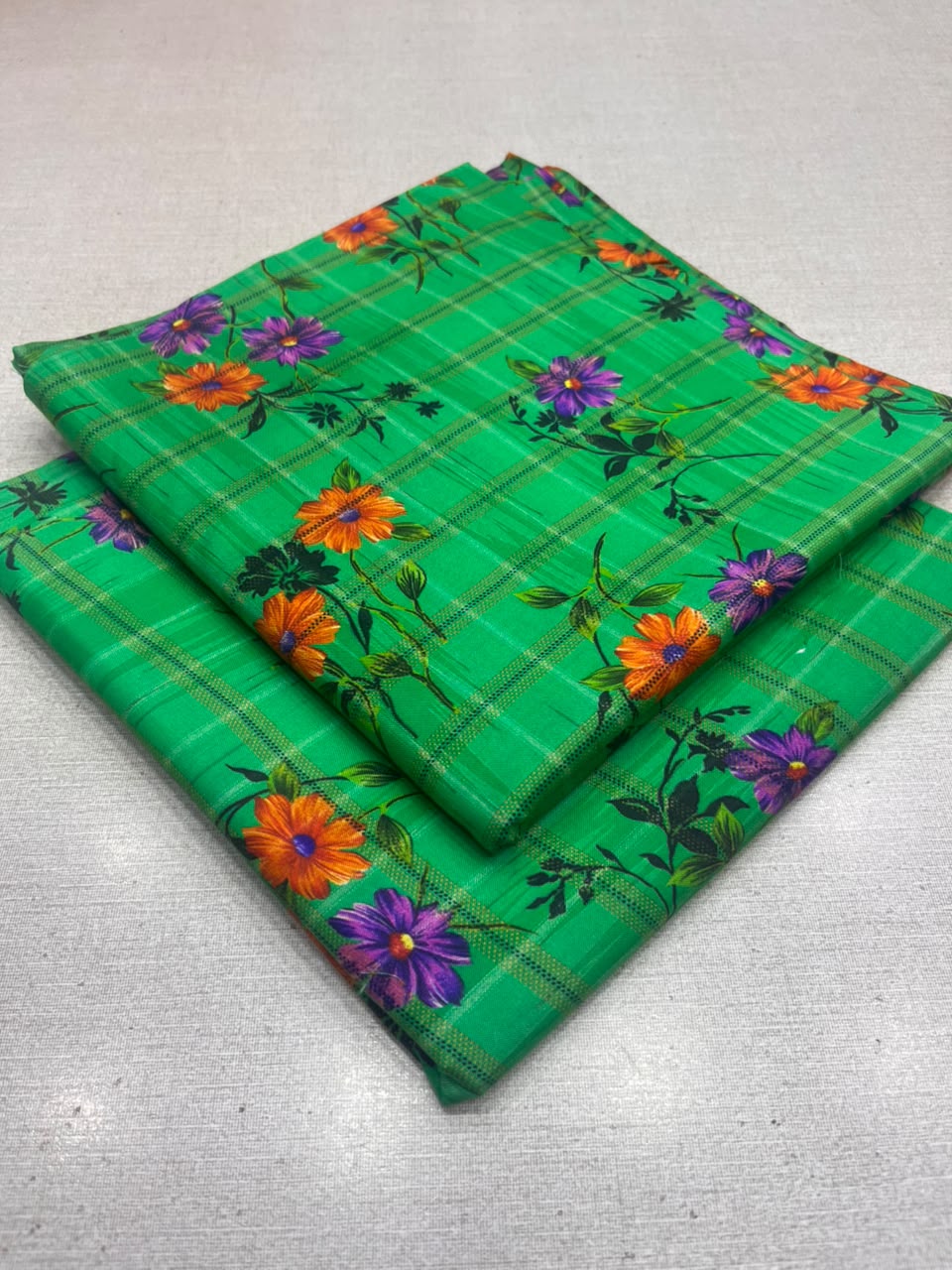 2Pc Zari Linen Same Printed Unstitched Suit 296